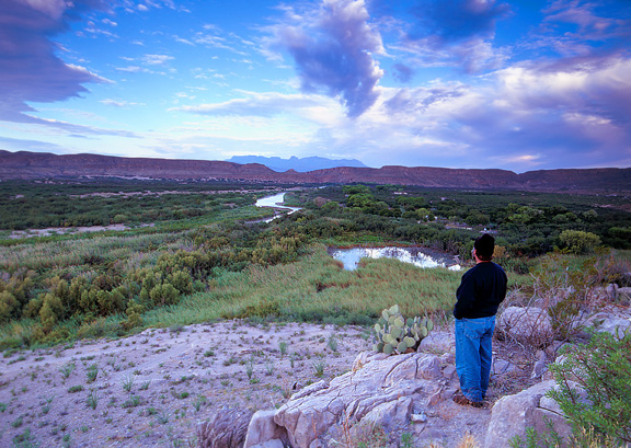 The view looking west at the Rio Grande Overlook