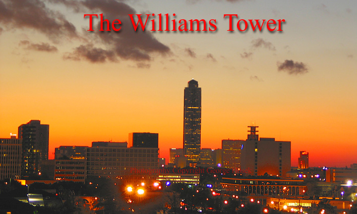 The Williams Tower at Sunset.